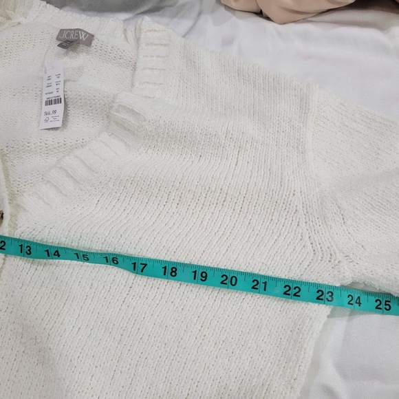 J Crew Marina V-neck cardigan Sweater CM461 Size M Ivory - Picture 6 of 7